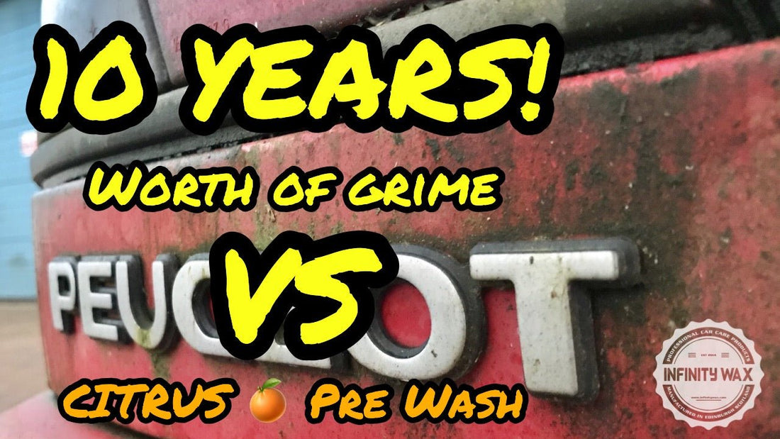 10 Years worth of grime VS Infinity Wax Citrus Pre-Wash - Infinity Wax