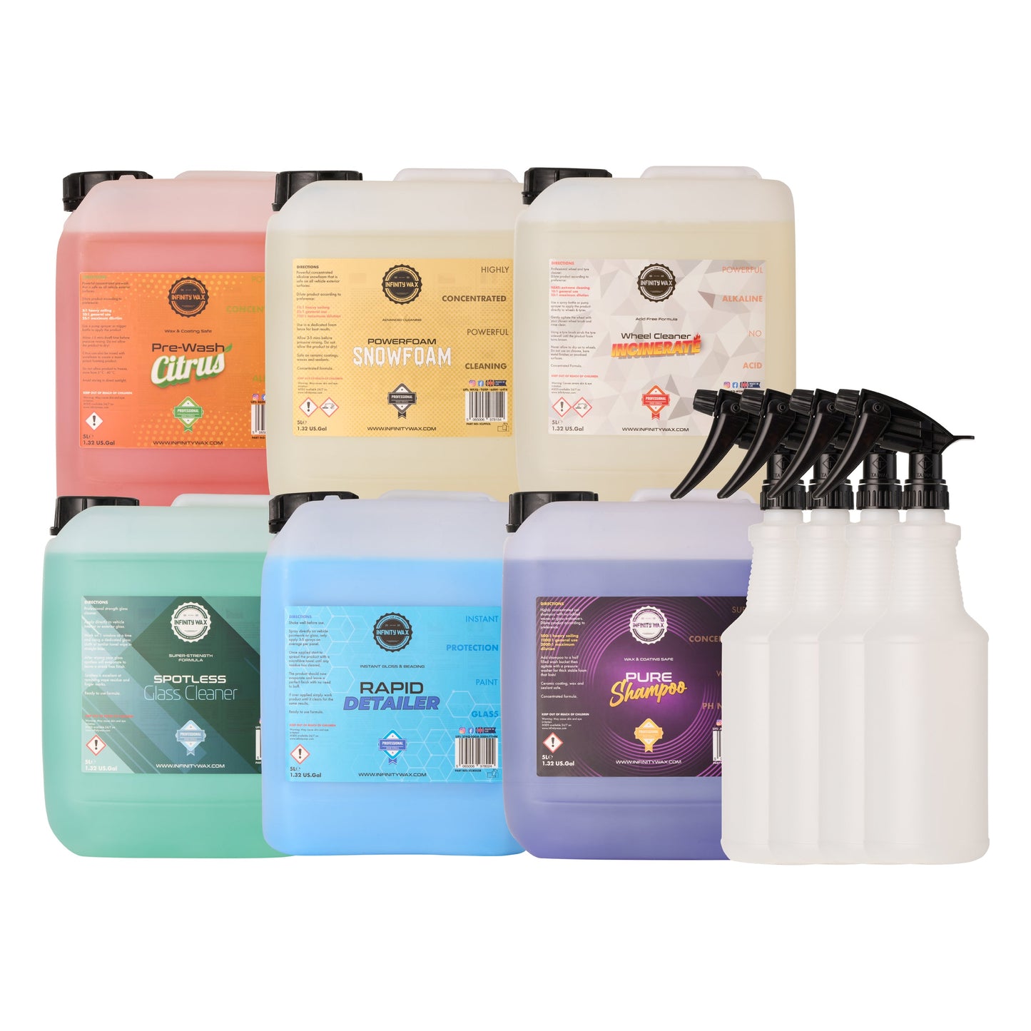 5L Car Detailing Mega Bundle Exterior With FREE Bottles - Infinity Wax