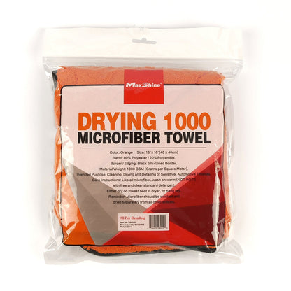 Maxshine Orange 1000GSM Microfibre Drying Towel